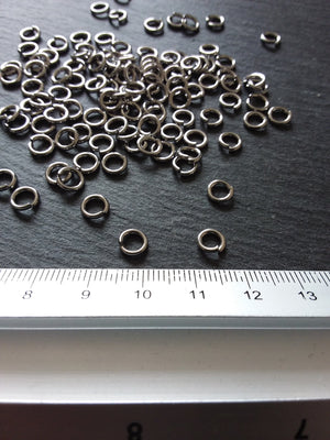 100 or 500 Stainless Steel 6mm Jump Rings Very Strong 1.2mm (16 Gauge)