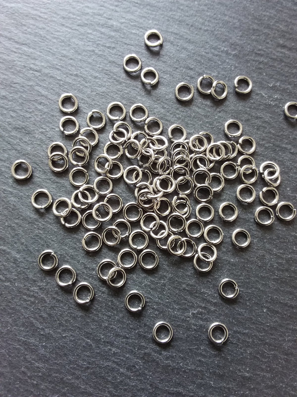 100 or 500 Stainless Steel 6mm Jump Rings Very Strong 1.2mm (16 Gauge)