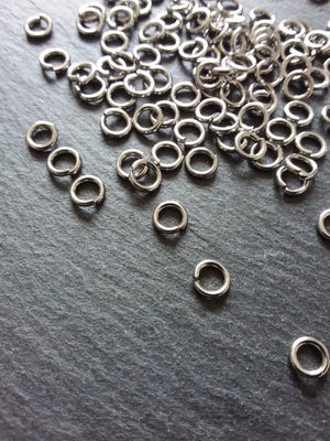 100 or 500 Stainless Steel 6mm Jump Rings Very Strong 1.2mm (16 Gauge)
