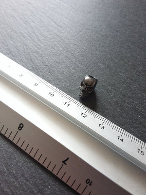 8 or 40 Gunmetal 12mm Skull Beads 12x8x10mm Vertical 3.8mm Hole - ContentedCatz