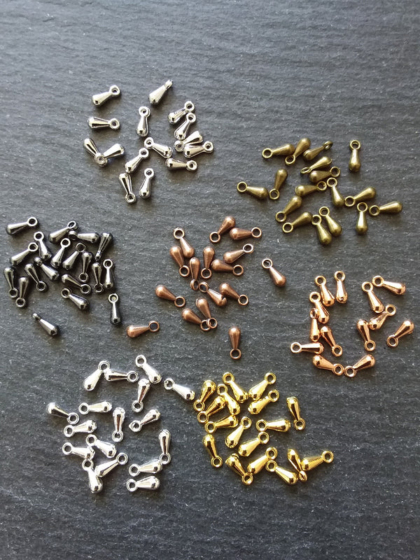 50 Extender Chain Drops in Antique Bronze, Gunmetal, Antique Silver Tone, Copper, Rose Gold,  Gold Plated or Bright Silver Plated 7x3mm