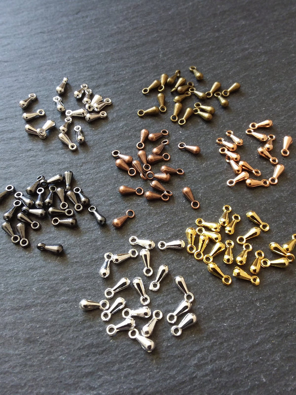 50 Extender Chain Drops in Antique Bronze, Gunmetal, Antique Silver Tone, Copper, Rose Gold,  Gold Plated or Bright Silver Plated 7x3mm