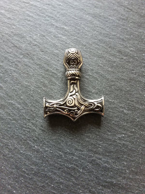 1 or 5 Solid Stainless Steel Thors Hammer Mjölnir Pendant 37x30x9mm