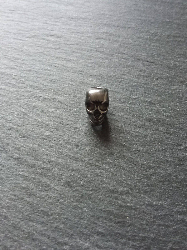 8 or 40 Gunmetal 12mm Skull Beads 12x8x10mm Vertical 3.8mm Hole - ContentedCatz