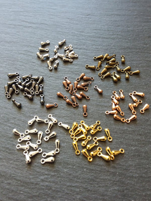50 Extender Chain Drops in Antique Bronze, Gunmetal, Antique Silver Tone, Copper, Rose Gold,  Gold Plated or Bright Silver Plated 7x3mm