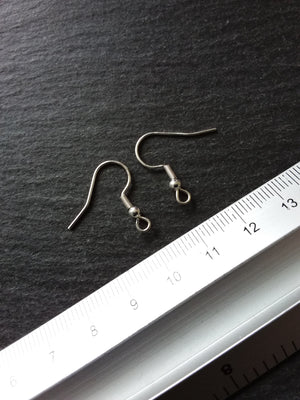 10, 50 or 100 Genuine 925 Sterling Silver Plated Steel Earring Hooks 20x20mm - ContentedCatz