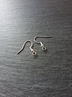 10, 50 or 100 Genuine 925 Sterling Silver Plated Steel Earring Hooks 20x20mm - ContentedCatz
