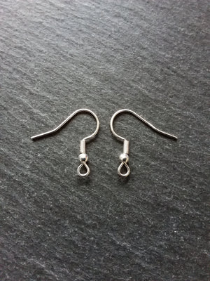 10, 50 or 100 Genuine 925 Sterling Silver Plated Steel Earring Hooks 20x20mm - ContentedCatz