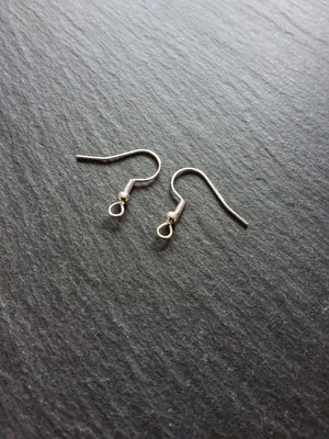 10, 50 or 100 Genuine 925 Sterling Silver Plated Steel Earring Hooks 20x20mm - ContentedCatz