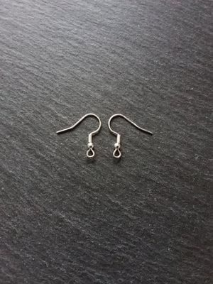 10, 50 or 100 Genuine 925 Sterling Silver Plated Steel Earring Hooks 20x20mm - ContentedCatz