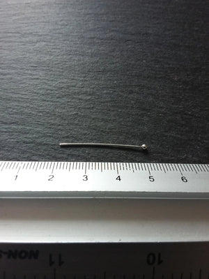 100 or 400 Silver Plated Ball Head Pins 30mm Long 0.7mm Wide 21 guage - ContentedCatz