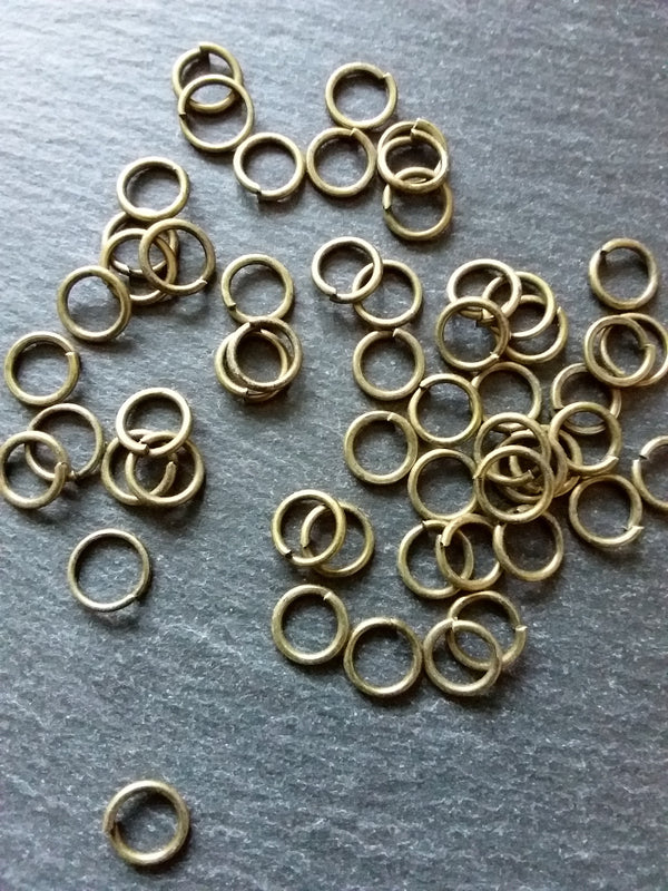 100 or 500 Strong Jump Rings Antique Bronze 9mm Diameter 1.2mm Thick