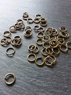 100 or 500 Strong Jump Rings Antique Bronze 9mm Diameter 1.2mm Thick