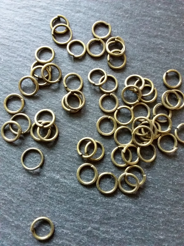 100 or 500 Strong Jump Rings Antique Bronze 9mm Diameter 1.2mm Thick