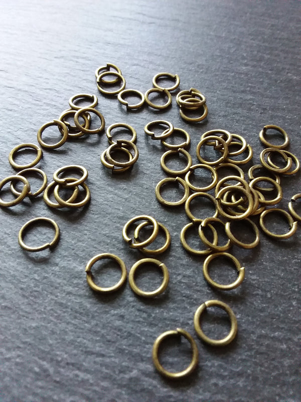 100 or 500 Strong Jump Rings Antique Bronze 9mm Diameter 1.2mm Thick