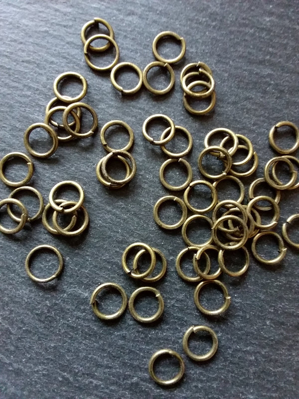 100 or 500 Strong Jump Rings Antique Bronze 9mm Diameter 1.2mm Thick