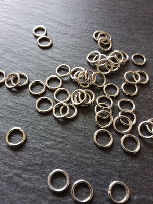 100 or 500 Antique Silver Tone Alloy 8mm Jump Rings Strong 1.2mm (18 Gauge)