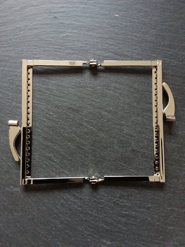 Bright Silver 10.5cm Plain Metal Frame Kiss Clasp Rectangle For Purse or Bag ( 4 1/8 inch )