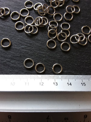 100 or 500 Antique Silver Tone Alloy 8mm Jump Rings Strong 1.2mm (18 Gauge)