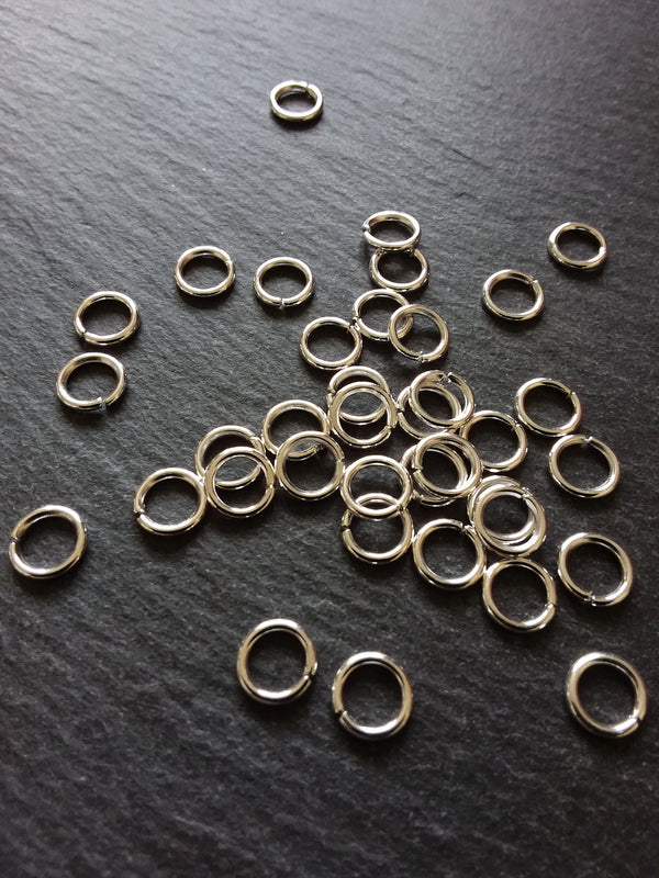 100 or 500 Antique Silver Tone Alloy 8mm Jump Rings Strong 1.2mm (18 Gauge)