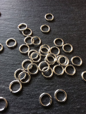 100 or 500 Antique Silver Tone Alloy 8mm Jump Rings Strong 1.2mm (18 Gauge)
