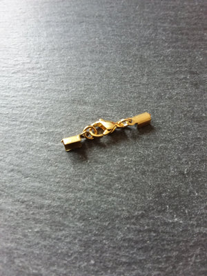 3 or 15 Gold Stainless Steel Folding Crimp End Sets for approx. 3mm Cord