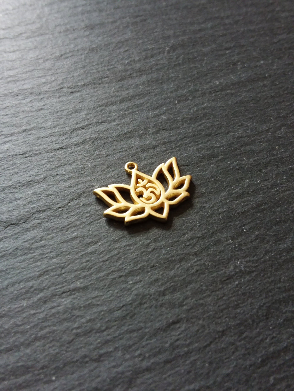 4 or 20 Real Gold Plated Lotus Flower with Ohm Charms 16.5x20.5mm Nickel FREE