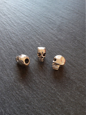 8 or 40 Skull Beads 12mm Antique Silver Tone 12x10x8mm Vertical 3.5mm Hole