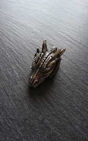 Dragon Head Pendant Solid Antique Silver Stainless Steel 45x22x17mm