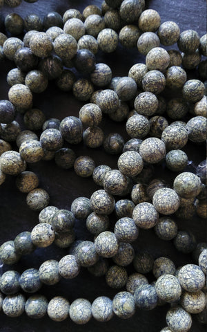 8mm Natural Serpentine Gemstone Beads Undyed Round Full 15.7 inch Strand