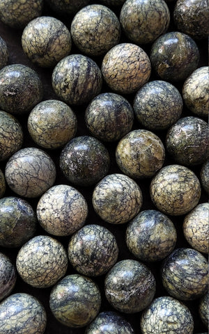 8mm Natural Serpentine Gemstone Beads Undyed Round Full 15.7 inch Strand