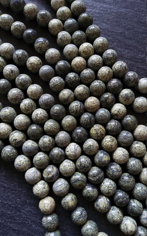 8mm Natural Serpentine Gemstone Beads Undyed Round Full 15.7 inch Strand