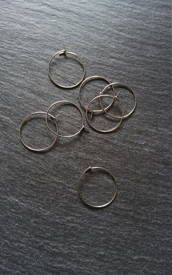 10 or 50 Stainless Steel Hoops Open Hook 23x20mm