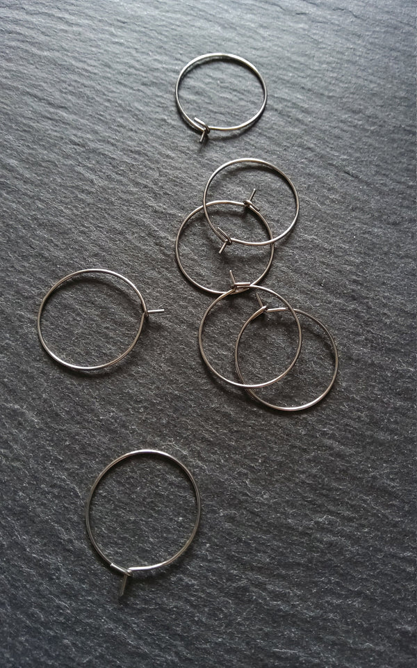 10 or 50 Stainless Steel Hoops Open Hook 23x20mm