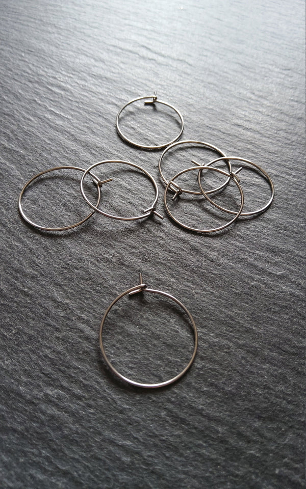 10 or 50 Stainless Steel Hoops Open Hook 23x20mm
