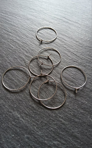 10 or 50 Stainless Steel Hoops Open Hook 23x20mm
