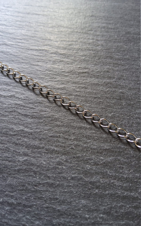 1m of Stainless Steel Twisted Curb Chain 5x3.5x0.6mm Closed Link