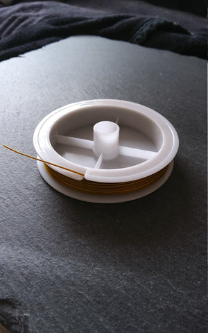 15m Reel of Gold Tone Steel Tiger Tail Craft Wire 0.8mm (21 Gauge) - ContentedCatz