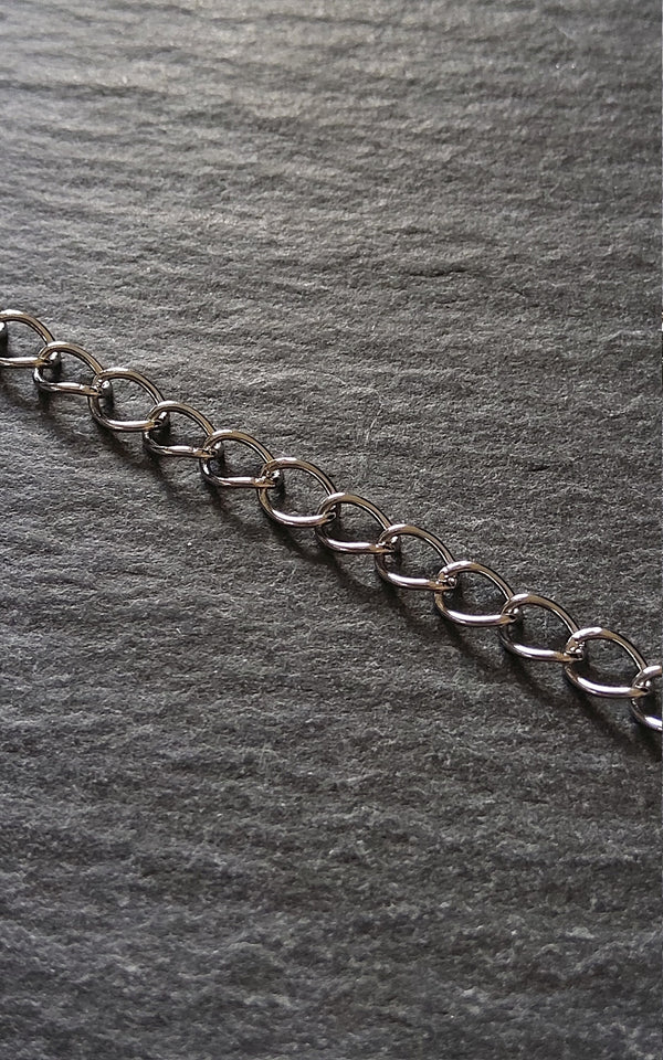 1m of Stainless Steel Twisted Curb Chain 5x3.5x0.6mm Closed Link