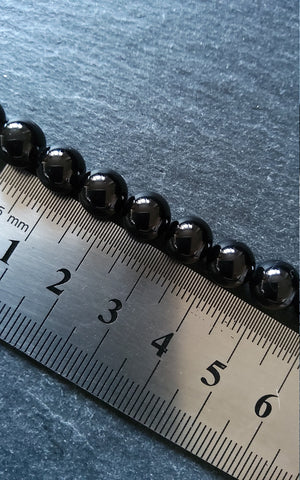 8.5mm Black Grade A Tourmaline Natural Polished Gemstone Round Beads Full 15.5 inch Strand