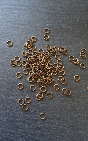 100 or 500 Antique Copper Alloy 6mm Diameter 0.9mm Jump Rings 20 Gauge