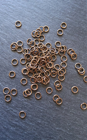 100 or 500 Antique Copper Alloy 6mm Diameter 0.9mm Jump Rings 20 Gauge