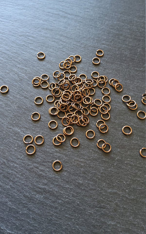 100 or 500 Antique Copper Alloy 6mm Diameter 0.9mm Jump Rings 20 Gauge