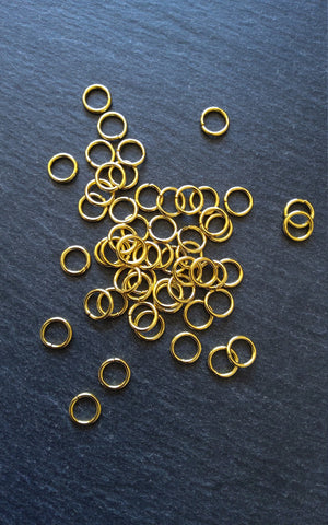 100 or 500 Gold Plated 8mm Diameter Jump Rings Strong 1.2mm (16 gauge)