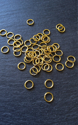 100 or 500 Gold Plated 8mm Diameter Jump Rings Strong 1.2mm (16 gauge)