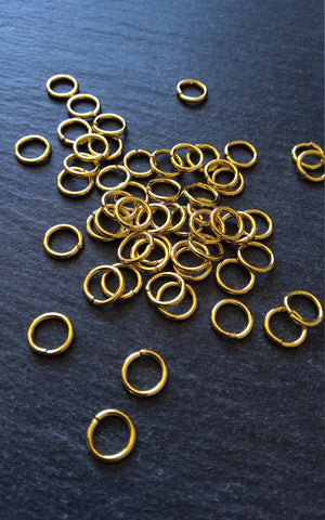 100 or 500 Gold Plated 8mm Diameter Jump Rings Strong 1.2mm (16 gauge)