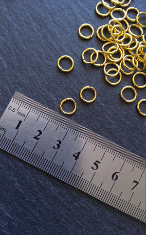 100 or 500 Gold Plated 8mm Diameter Jump Rings Strong 1.2mm (16 gauge)