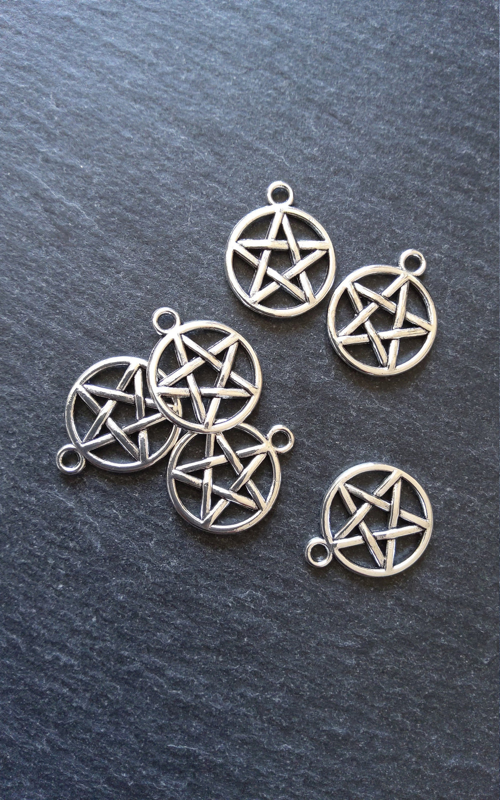10 or 50 Pentagram Charms Antique Silver Tone 20x17mm