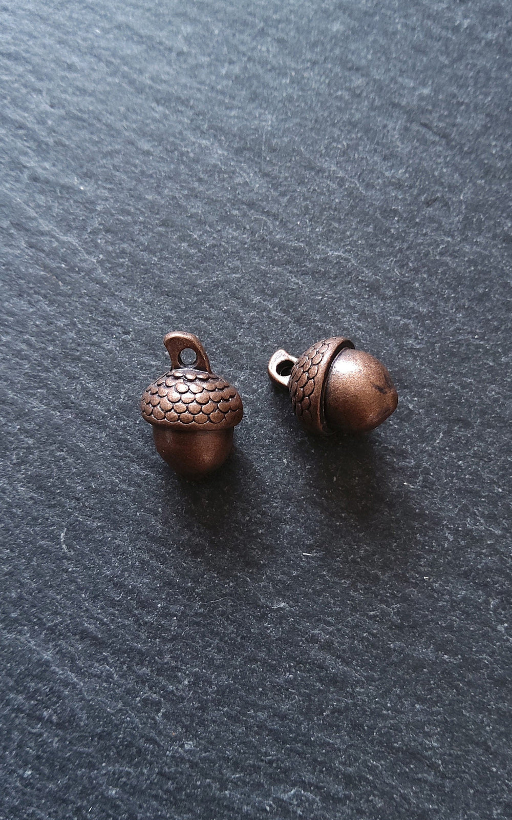 6 or 30 Acorn Charms Antique Copper Tone Solid Alloy 15x10mm