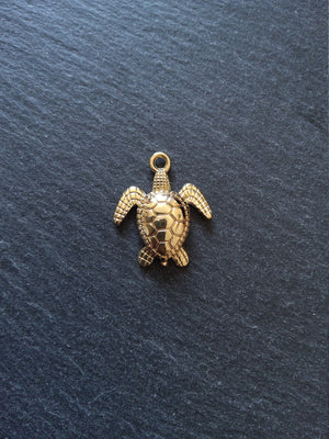 2 or 10 Real Gold Plated Sea Turtle Charms 28x24mm Nickel FREE